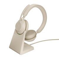 Jabra Evolve2 65 Headset Draadloos Hoofdband Kantoor/callcenter USB Type-C Bluetooth Beige - thumbnail
