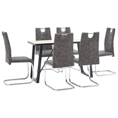 vidaXL 7-delige Eethoek kunstleer bruin