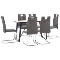 vidaXL 7-delige Eethoek kunstleer bruin - thumbnail