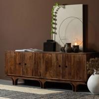 WOOOD Dressoir 'Staes' Mangohout, 200cm, kleur Walnoot - thumbnail