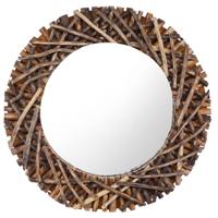 VidaXL Wandspiegel rond 60 cm teakhout - thumbnail