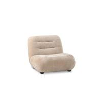 Dutchbone Fauteuil 'Wyatt' Velvet, kleur Beige - thumbnail