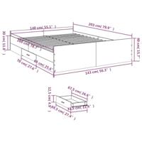 Bedframe met lades bewerkt hout grijs sonoma eiken 140x200 cm - thumbnail