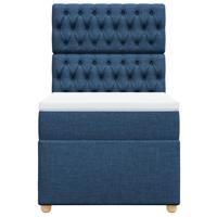 Boxspring met matras stof blauw 100x200 cm - thumbnail