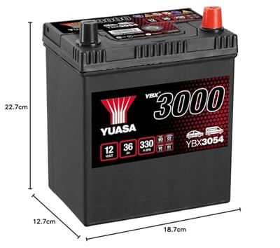 Yuasa SMF YBX3054 Autoaccu 36 Ah Pooltype: T1/T3