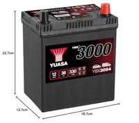Yuasa SMF YBX3054 Autoaccu 36 Ah Pooltype: T1/T3 - thumbnail