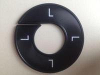 Maatring 9cm zwart/wit L - thumbnail