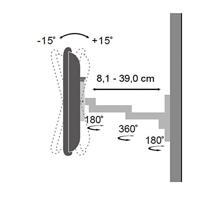 Techly ICA-LCD-104BK wandhouder voor LCD 33,02 cm (13 inch) - 76,2 cm (30 inch) kantelbaar 3 scharnieren, lang zwart - thumbnail