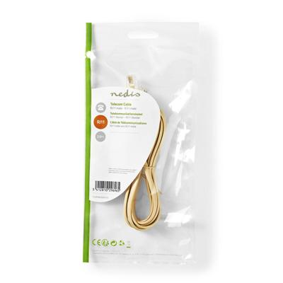 Telefoonkabel | RJ11 male - RJ11 male | 2,0 m | Ivoor