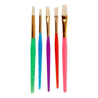 Creativ Company Kwasten voor kinderen, afm 8+12+18, l: 14-16 cm, b: 5-10 mm, plat,rond, diverse kleuren, 5 stuk/ 1 doos Creativ Company Kwasten voor kinderen, afm 8+12+18, l: 14-16 cm, b: 5-10 mm, plat,rond, diverse kleuren, 5 stuk/ 1 doos