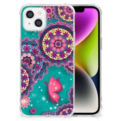 iPhone 14 Back Cover Cirkels en Vlinders iPhone 14 Back Cover Cirkels en Vlinders