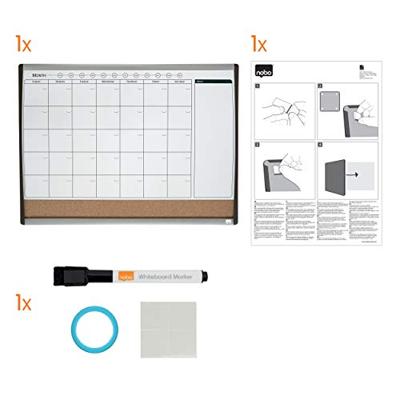 Nobo combibord, kurk en magnetische whiteboard maandplanner, ft 58,5 x 43 cm Nobo combibord, kurk en magnetische whiteboard maandplanner, ft 58,5 x 43 cm