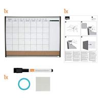 Nobo combibord, kurk en magnetische whiteboard maandplanner, ft 58,5 x 43 cm - thumbnail
