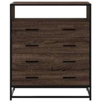 Ladekast 70x41x70 cm bewerkt hout bruin eikenkleur - thumbnail