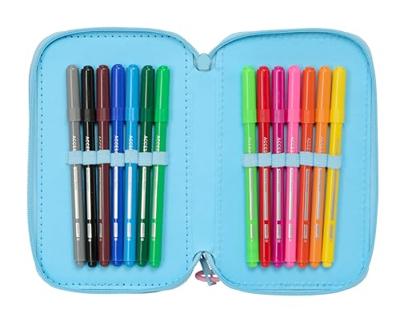 Driedubbele Pennenzak Lilo & Stitch Happy Hemelsblauw 12,5 x 19,5 x 5,5 cm 37 Onderdelen