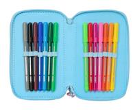 Driedubbele Pennenzak Lilo & Stitch Happy Hemelsblauw 12,5 x 19,5 x 5,5 cm 37 Onderdelen - thumbnail