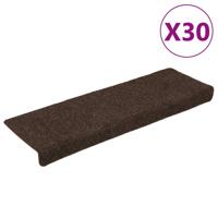 VidaXL Trapmatten zelfklevend 30 stuks 65x21x4 cm bruin rechthoekige rand - thumbnail