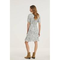 VILA wikkeljurk VIMINA met all over print en ruches wit/blauw/lila - thumbnail