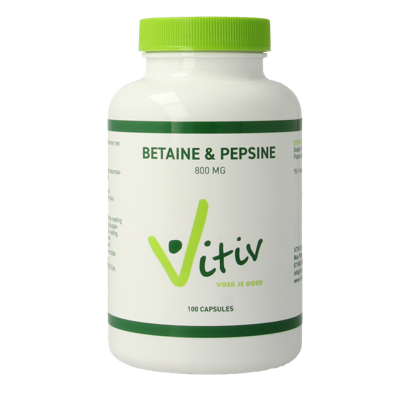 Vitiv Betaine HCL & pepsine 100 Capsules Vitiv Betaine HCL & pepsine 100 Capsules
