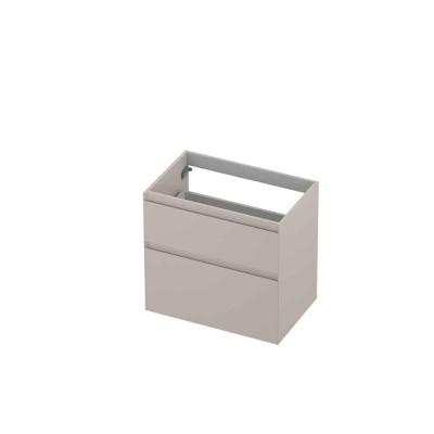 INK - Onderkast 2 Laden Greeploos Gelakt 45gr A-symmetrisch - 700x450x650 Mm - Mat Kasjmier Grijs
