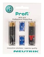 Neutrik NF2CB2 Cinch-connector Stekker, recht Aantal polen: 2 Zwart, Rood 2 stuk(s) - thumbnail