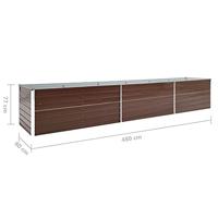 Plantenbak verhoogd 480x80x77 cm gegalvaniseerd staal bruin - thumbnail