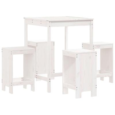 5-delige Barset massief grenenhout wit
