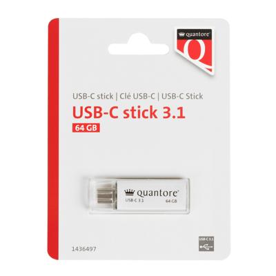 Usb stick 3.1 quantore usb-c 64gb zilver | 400 stuks