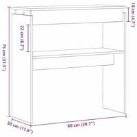 Wandtafel Zwart eiken 80 x 30 x 80 cm Bewerkt hout - thumbnail