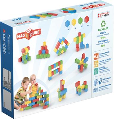 Magnetische constructieset - GEOMAG - Magicube Recycled Creative Set - 8 stuks - Gerecycled plastic - Vanaf 1 jaar - thumbnail