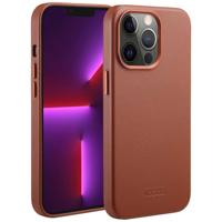 Accezz MagSafe Leather Backcover iPhone 13 Pro Telefoonhoesje Bruin - thumbnail