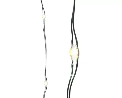 micro LED strengverlichting op batterij 95cm-20L zilver warm wit Lumineo - Lumineo