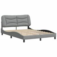 Bedframe zonder matras stof lichtgrijs 140x190 cm - thumbnail