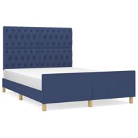 Bedframe zonder matras stof blauw 140x200 cm - thumbnail