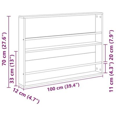 Tijdschrift Rek Zwart Eiken 100 x 12 x 70 cm Bewerkt hout Tijdschrift Rek Zwart Eiken 100 x 12 x 70 cm Bewerkt hout