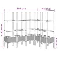 VidaXL Plantenbak met latwerk 160x120x142,5 cm polypropeen zwart - thumbnail