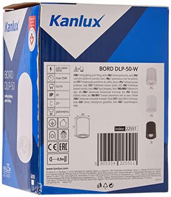 Kanlux Bord Opbouwlamp LED GU10 25 W Wit