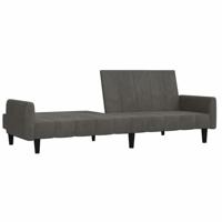 Slaapbank 2-zits fluweel donkergrijs - thumbnail