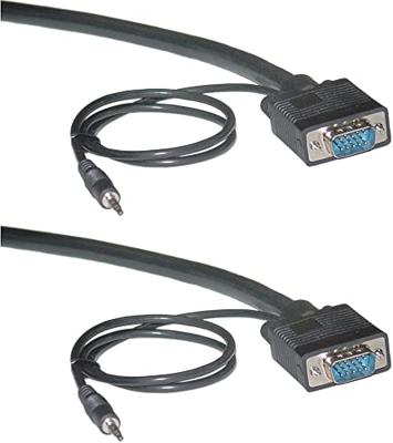 Kramer C-GMA mannelijk naar mannelijk 15-pins HD VGA D-Sub en 3,5 mm audiokabel - zwart