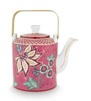 Pip Studio Oriental Flower Festival Theepot Donkerroze Medium - thumbnail