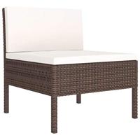 2-delige Loungeset met kussens poly rattan bruin - thumbnail