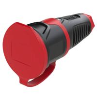 PCE 2511-sr Koppeling met randaarde Rubber, Thermoplast 250 V Zwart, Rood IP54 - thumbnail