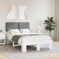Bedframe met Gevoerd Hoofdgedeelte Lichtgrijs 120 x 200 cm - thumbnail