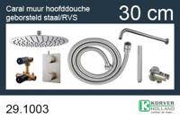Regendouche set SaniClear Evolution Curved | 30 cm | Incl.Inbouwdeel | 2 standen handdouche | Met glijstang | RVS - thumbnail