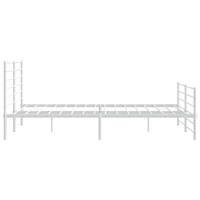 Bedframe met hoofd- en voeteneinde metaal wit 193x203 cm