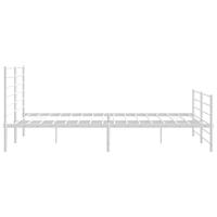 Bedframe met hoofd- en voeteneinde metaal wit 193x203 cm - thumbnail