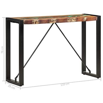 Wandtafel 110x35x76 cm massief gerecycled hout