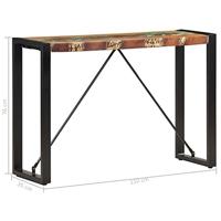 Wandtafel 110x35x76 cm massief gerecycled hout - thumbnail