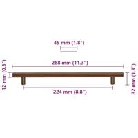 Handvatten 5 st 224 mm roestvrij staal bronskleurig - thumbnail