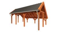 Trendhout Kapschuur de Hoeve XL 710x440 cm- Kapschuurdak- Onbehandeld lariks Douglas hout- Trendhout - thumbnail